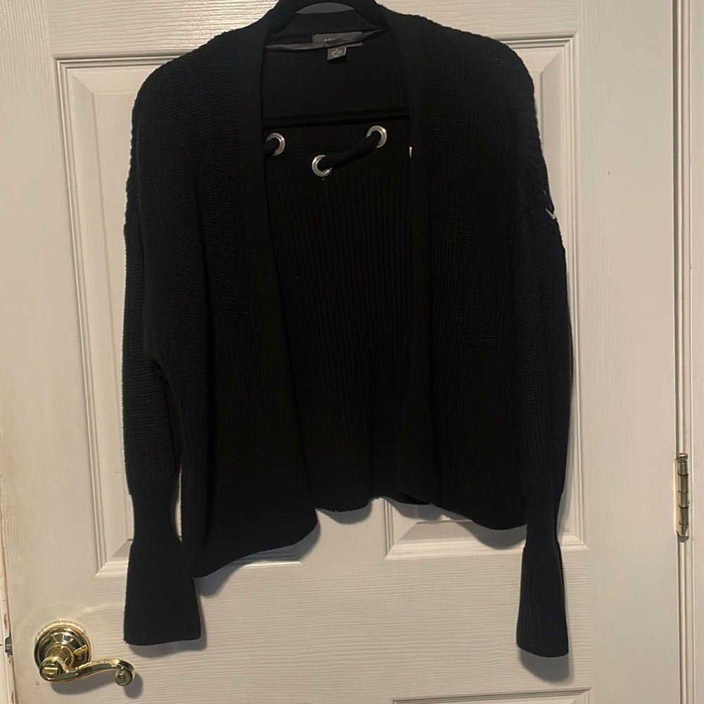 Primark Black Knitted Cardigan with Flared Sleeves - Size Medium
